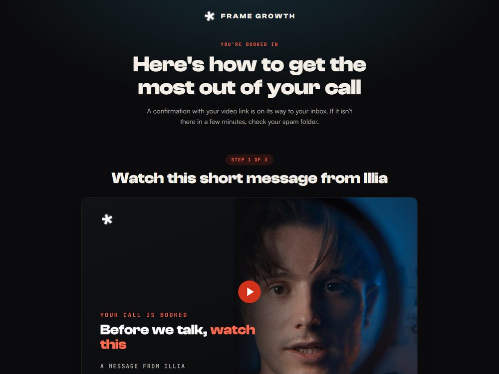Confirmation page preview