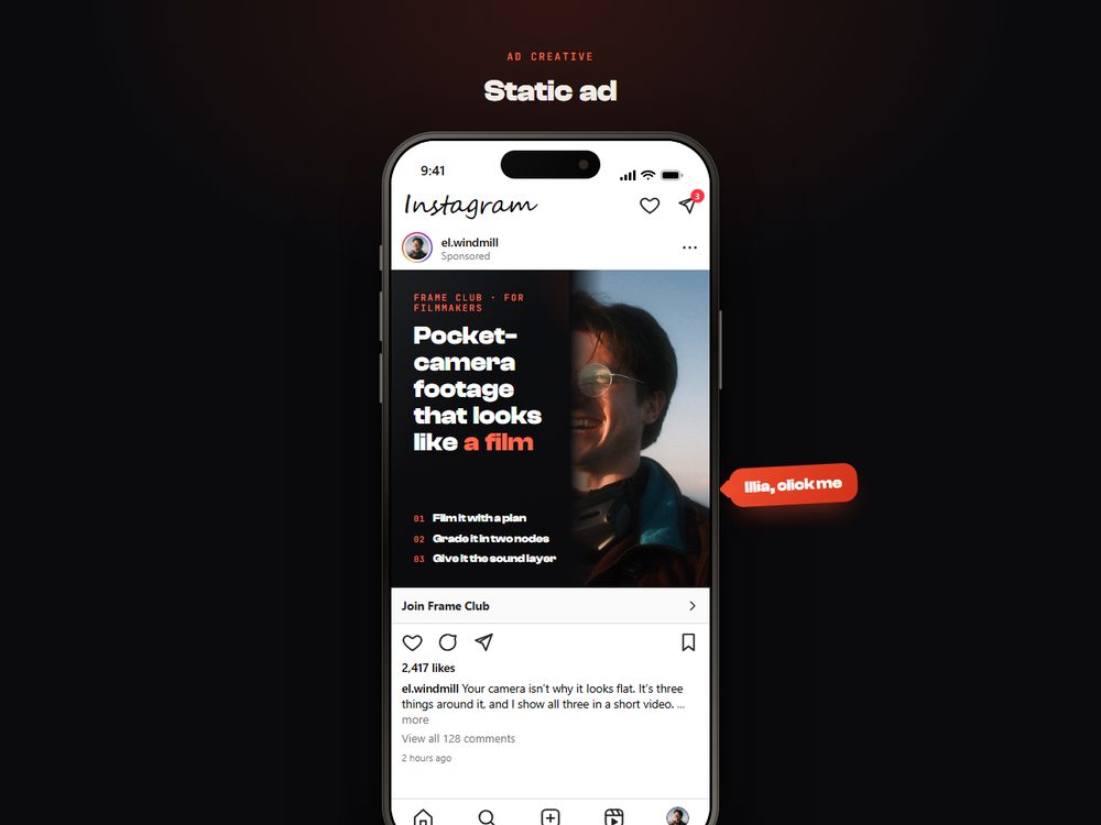 Static ad preview